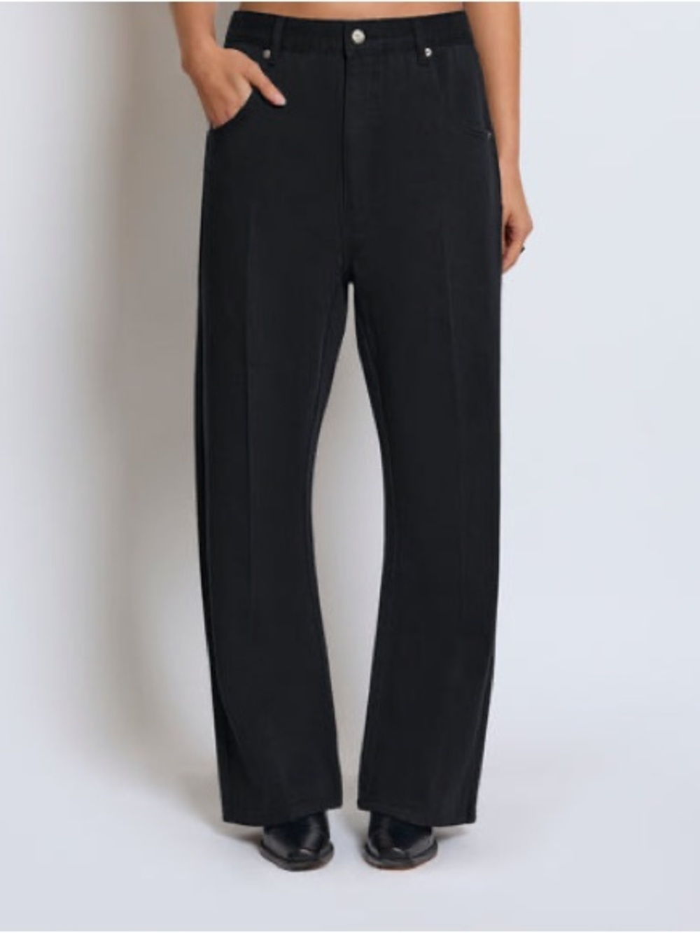 Roucha Dahm long flared denim pants black size A